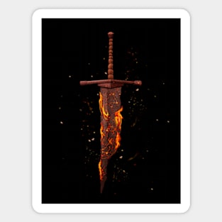 Broken sword on fire Magnet